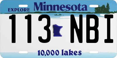 MN license plate 113NBI
