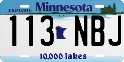 MN license plate 113NBJ