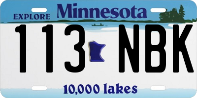MN license plate 113NBK