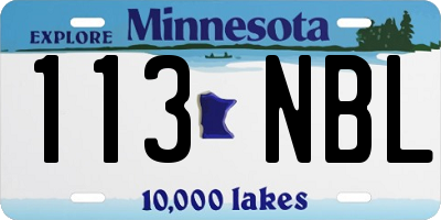 MN license plate 113NBL