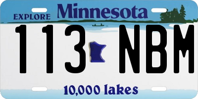 MN license plate 113NBM