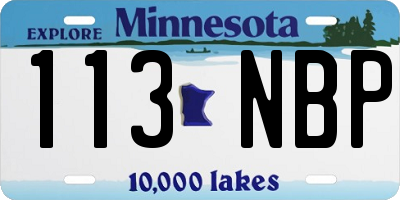 MN license plate 113NBP