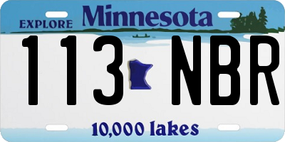 MN license plate 113NBR