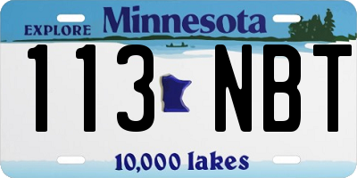 MN license plate 113NBT