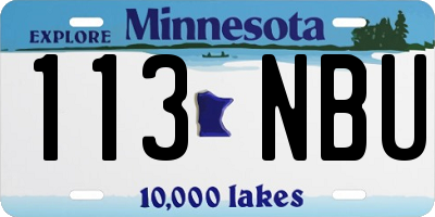 MN license plate 113NBU