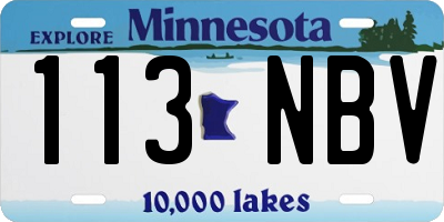 MN license plate 113NBV