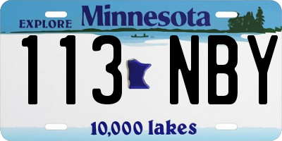 MN license plate 113NBY