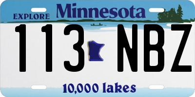 MN license plate 113NBZ