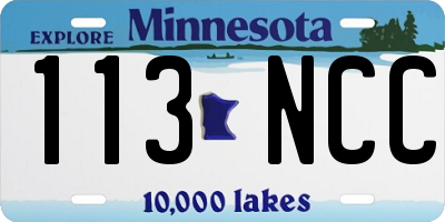 MN license plate 113NCC