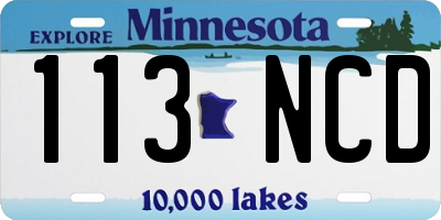 MN license plate 113NCD