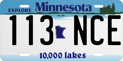 MN license plate 113NCE