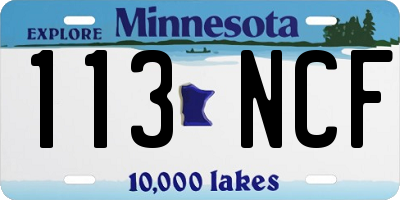 MN license plate 113NCF