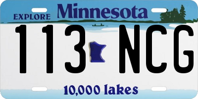 MN license plate 113NCG