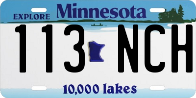 MN license plate 113NCH