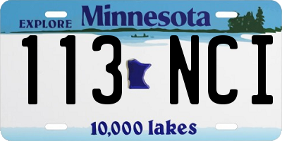 MN license plate 113NCI