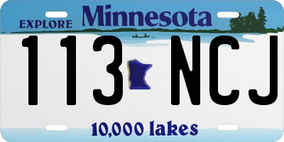 MN license plate 113NCJ