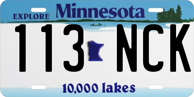 MN license plate 113NCK