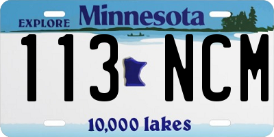 MN license plate 113NCM