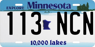 MN license plate 113NCN