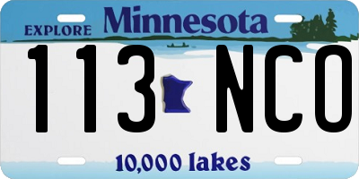 MN license plate 113NCO