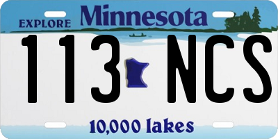 MN license plate 113NCS