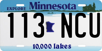 MN license plate 113NCU