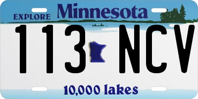 MN license plate 113NCV