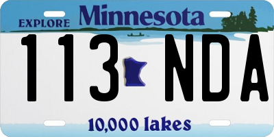 MN license plate 113NDA