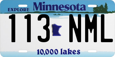 MN license plate 113NML