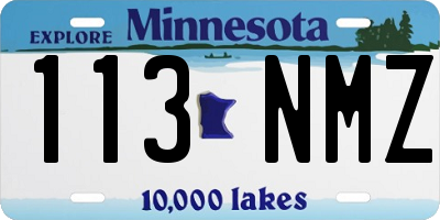 MN license plate 113NMZ