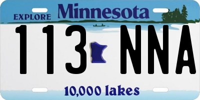 MN license plate 113NNA