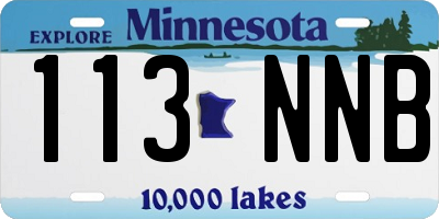 MN license plate 113NNB
