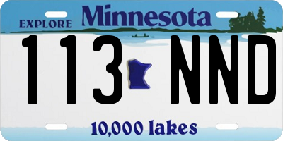MN license plate 113NND