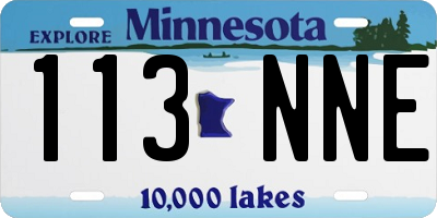 MN license plate 113NNE
