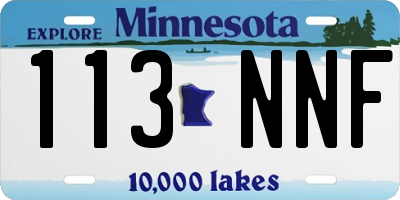 MN license plate 113NNF