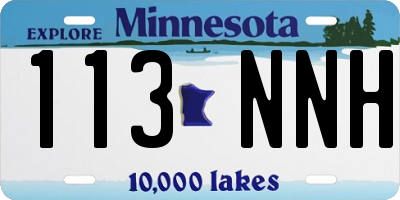 MN license plate 113NNH