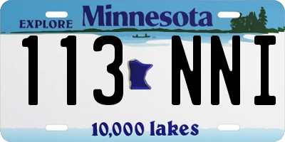 MN license plate 113NNI