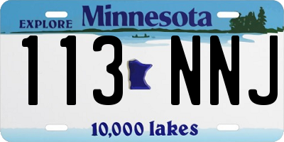 MN license plate 113NNJ