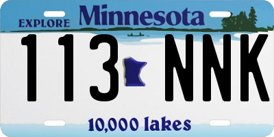 MN license plate 113NNK