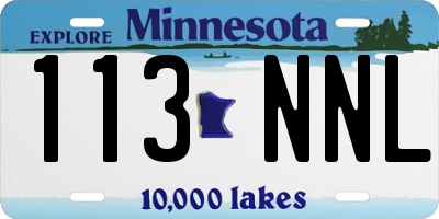 MN license plate 113NNL