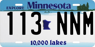 MN license plate 113NNM