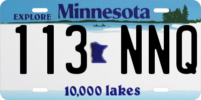 MN license plate 113NNQ