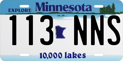 MN license plate 113NNS