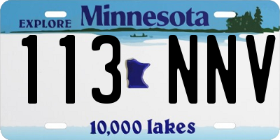 MN license plate 113NNV