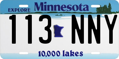 MN license plate 113NNY
