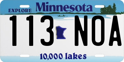 MN license plate 113NOA