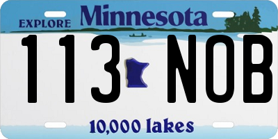 MN license plate 113NOB