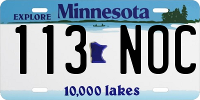MN license plate 113NOC