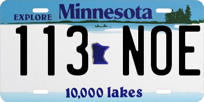 MN license plate 113NOE
