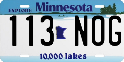MN license plate 113NOG